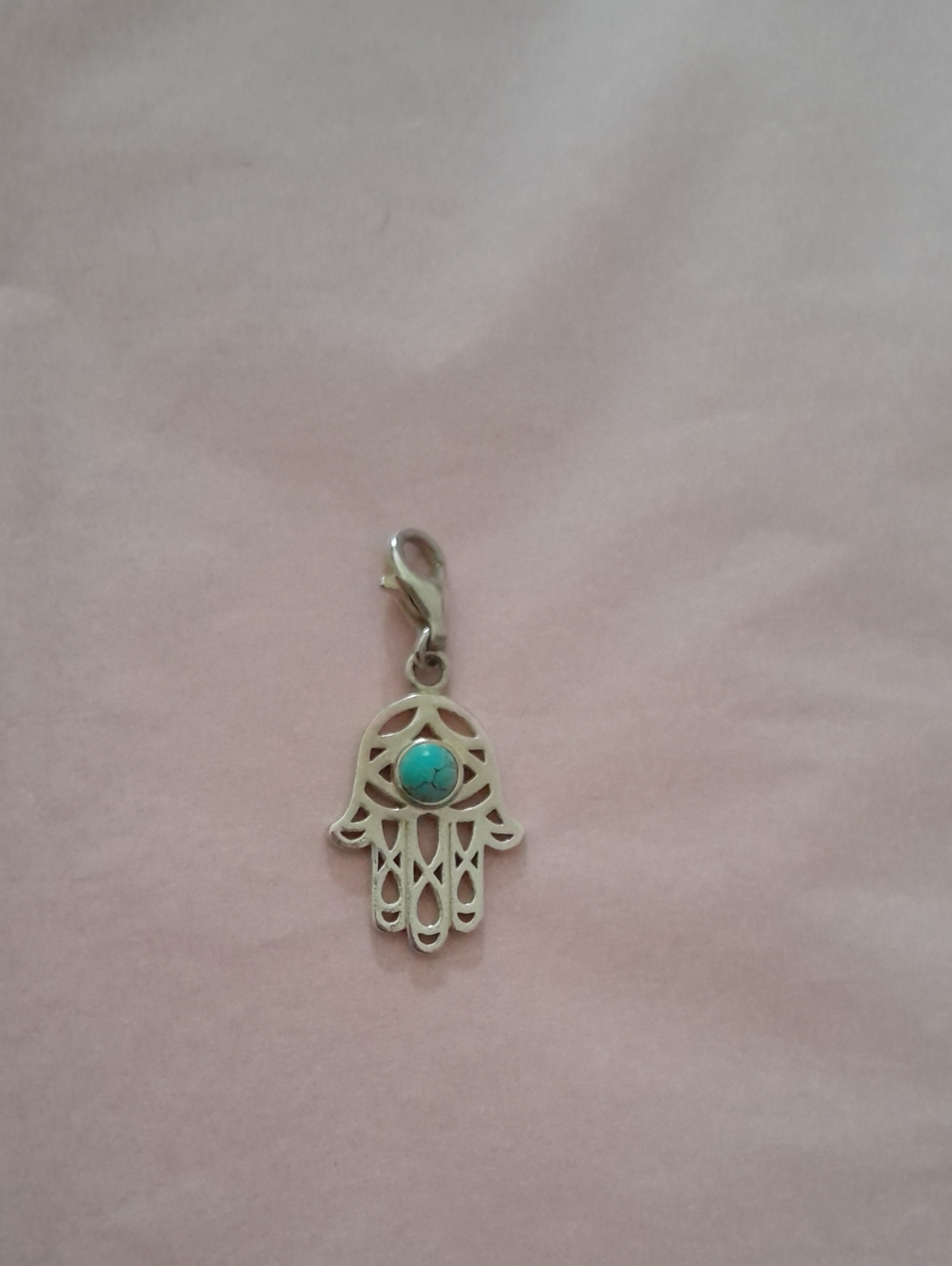 Thomas Sabo Silver Hamsa Charm with Turquoise Stone